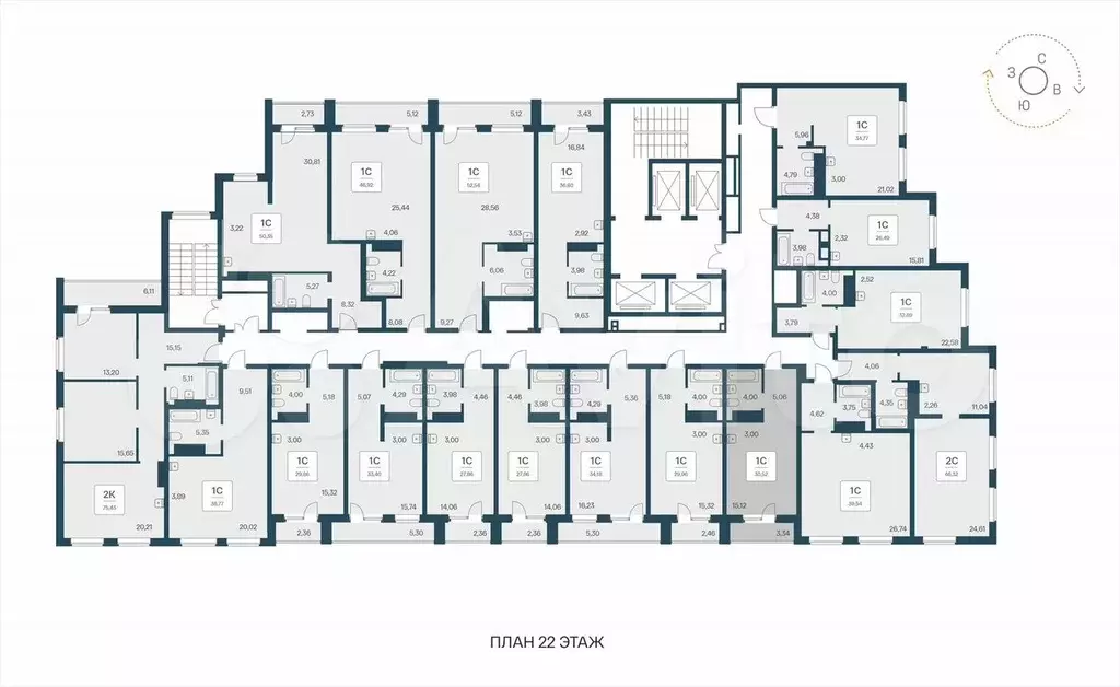 Апартаменты-студия, 30,5 м, 23/25 эт. - Фото 1