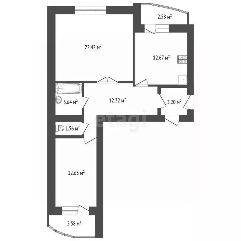 2-к кв. Самарская область, Самара Демократическая ул., 39 (67.5 м) - Фото 2