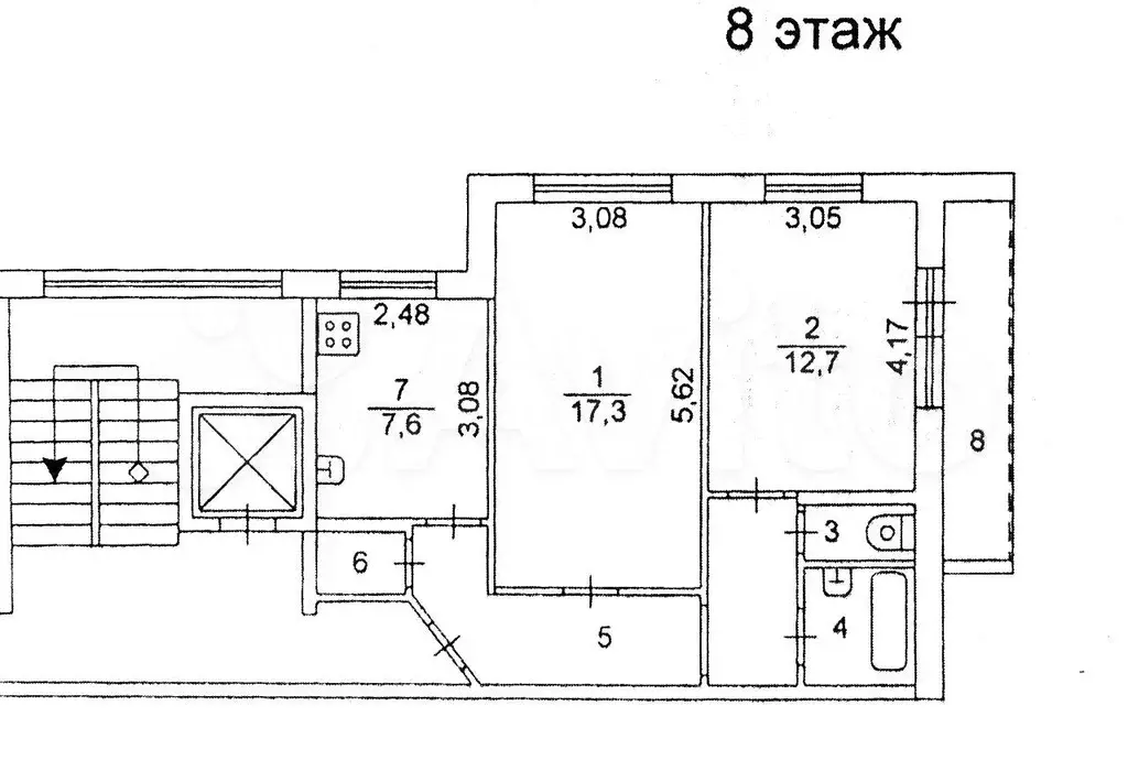 2-к. квартира, 53 м, 8/9 эт. - Фото 0