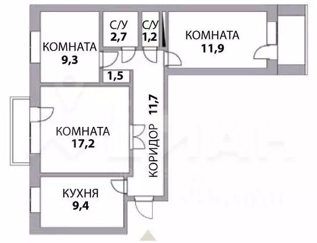 3-к кв. Татарстан, Казань Горки-3 мкр, ул. Дубравная, 11 (70.0 м) - Фото 1