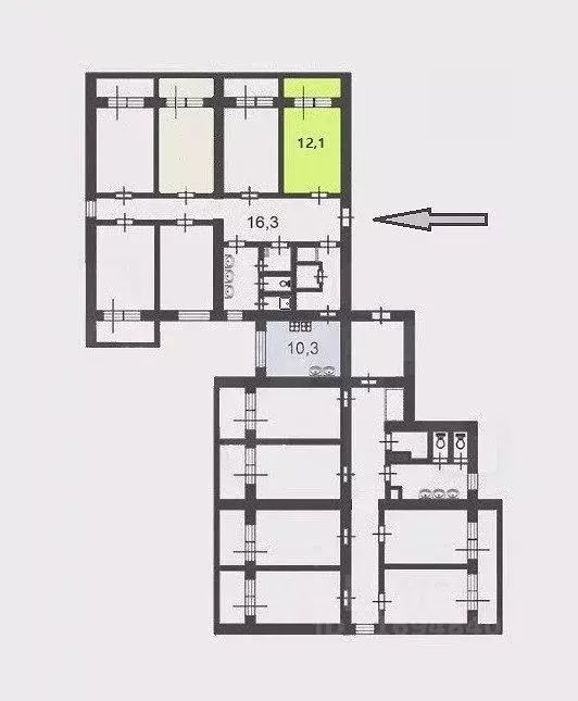 Комната Санкт-Петербург Бухарестская ул., 128К2 (12.1 м) - Фото 1
