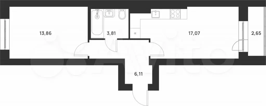 1-к. квартира, 43,5 м, 3/5 эт. - Фото 0