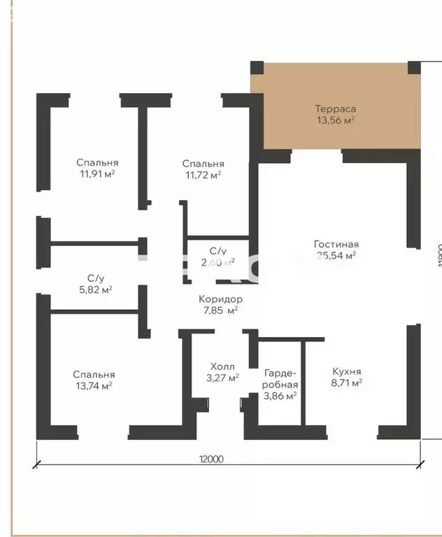 Дом в село Ямное, улица Колосова (120 м) - Фото 1