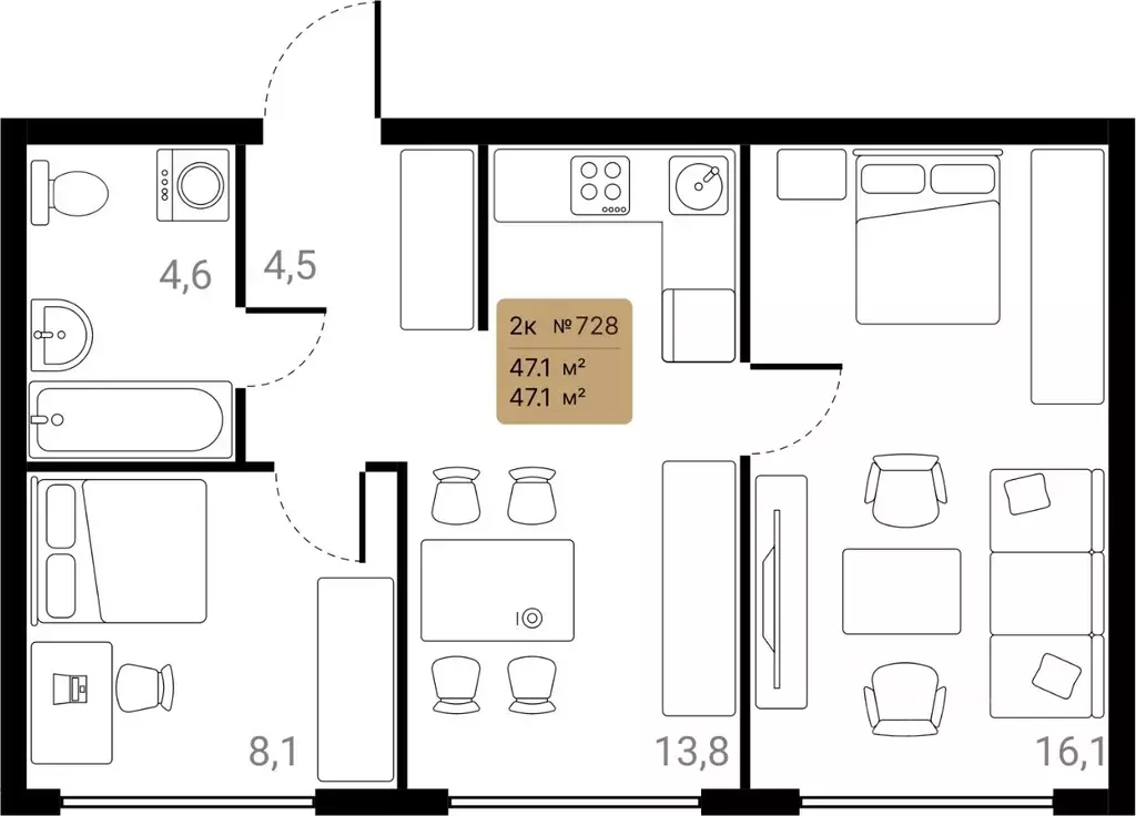 2-к кв. Московская область, Химки Лесная Коллекция жилой комплекс, к3 ... - Фото 2