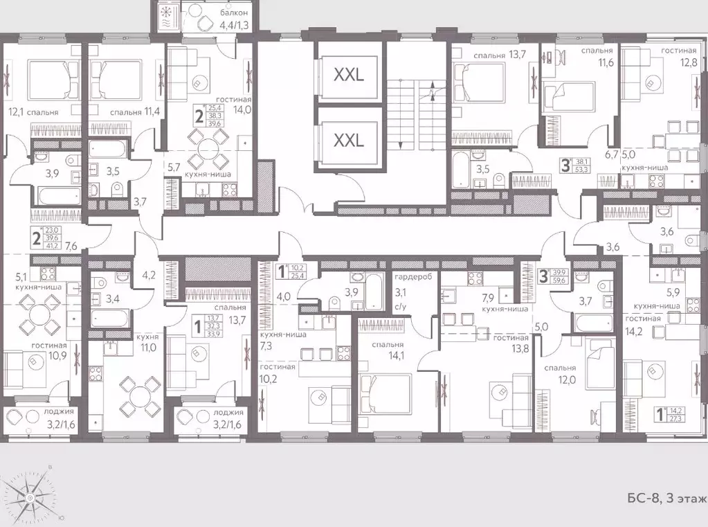 Студия Пермский край, Пермь ул. Серебристая, 3 (41.2 м) - Фото 2