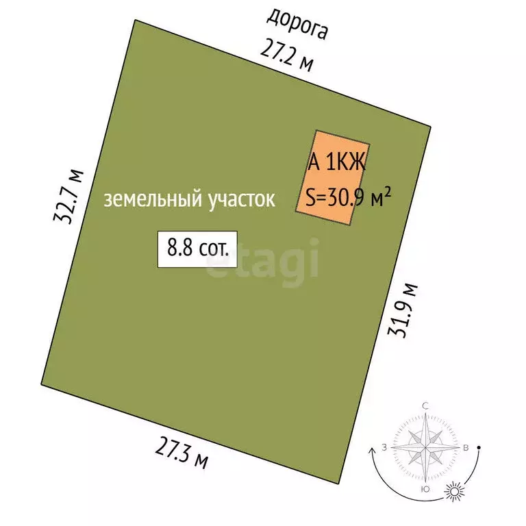 Дом в Тюмень, садовое товарищество Русь, Ромашковая улица (30.9 м) - Фото 1