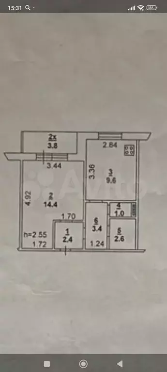 1-к. квартира, 34,4 м, 8/10 эт. - Фото 0