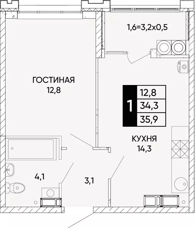 1-к кв. Ростовская область, Ростов-на-Дону Левобережье жилой комплекс ... - Фото 0