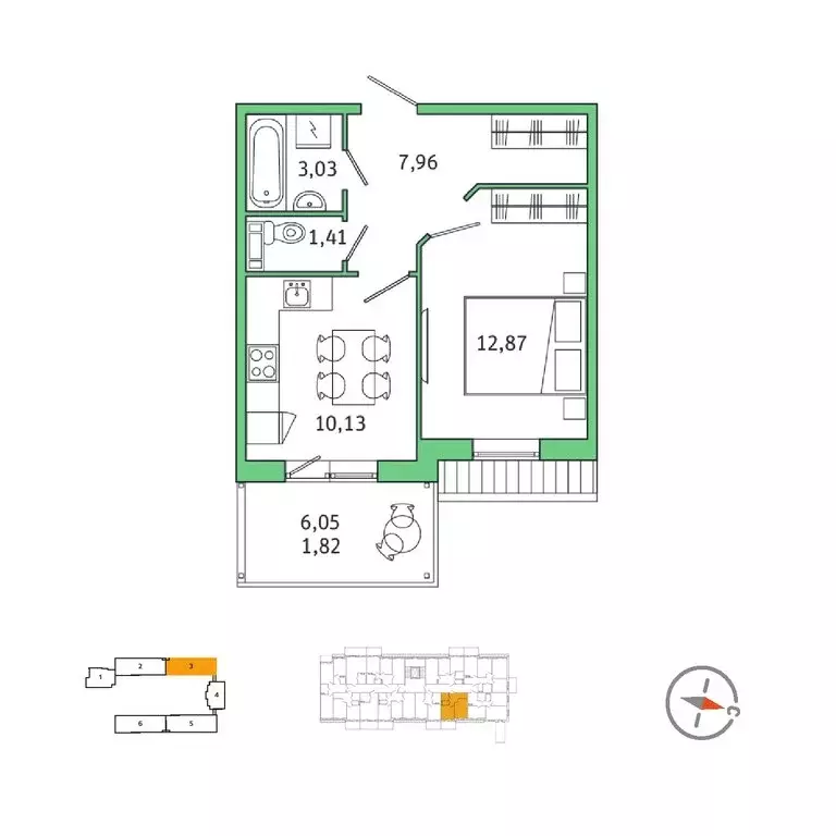 1-комнатная квартира: Колпино, Рубежное шоссе, 14 (36 м) - Фото 1