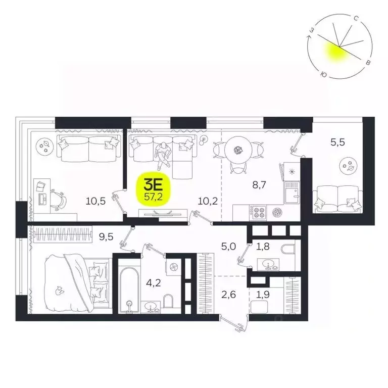 3-к кв. Свердловская область, Екатеринбург Южная Ботаника жилрайон, ... - Фото 1