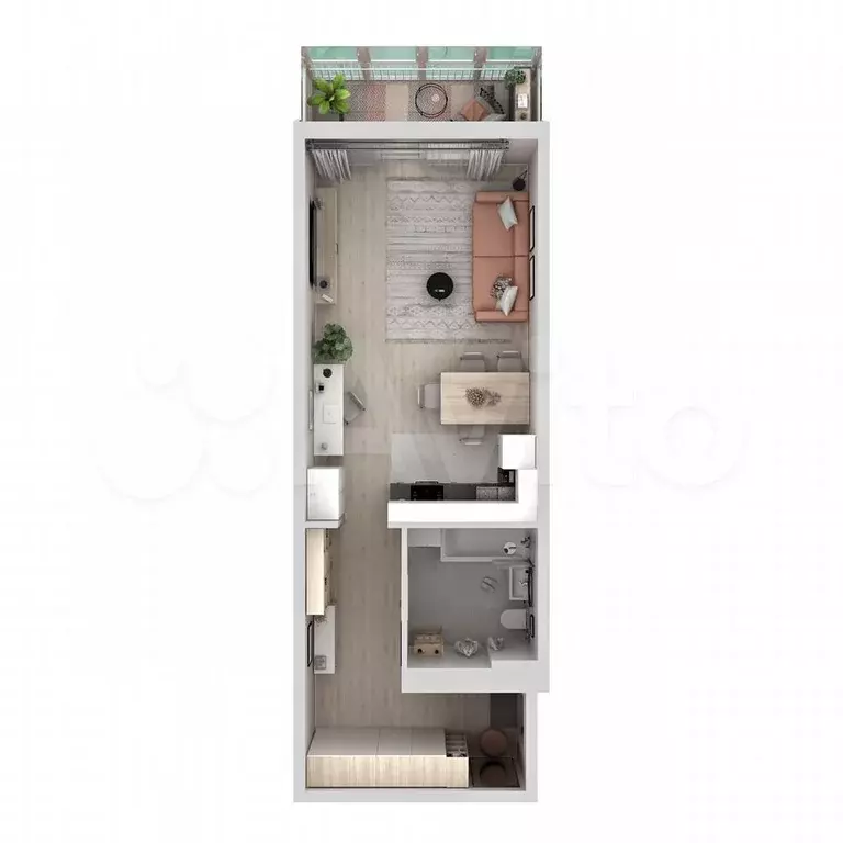 Квартира-студия, 43,1 м, 8/19 эт. - Фото 1
