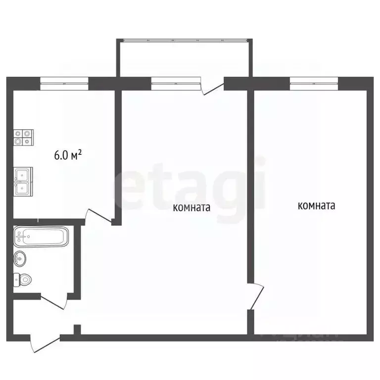 2-к кв. Владимирская область, Муром ул. Чкалова, 10Б (44.0 м) - Фото 2