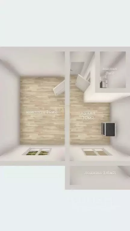 1-к кв. Ленинградская область, Мурино Всеволожский район, ул. ... - Фото 1