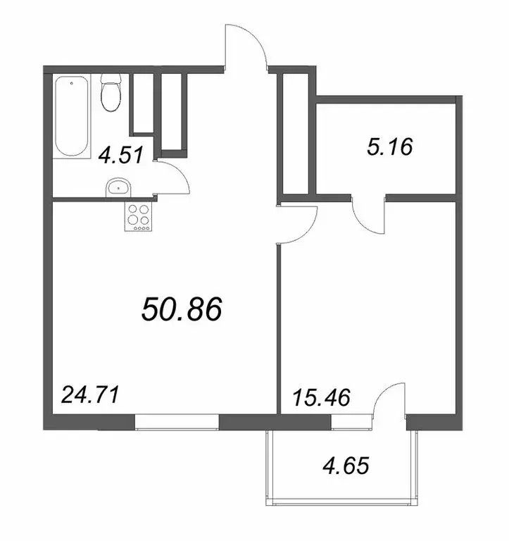 1-комнатная квартира: Санкт-Петербург, Заставская улица, 30 (48.6 м) - Фото 0