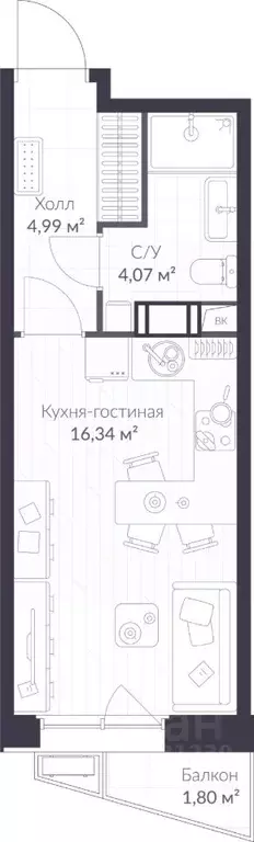 Студия Ленинградская область, Сертолово Всеволожский район, Верен Норт ... - Фото 0