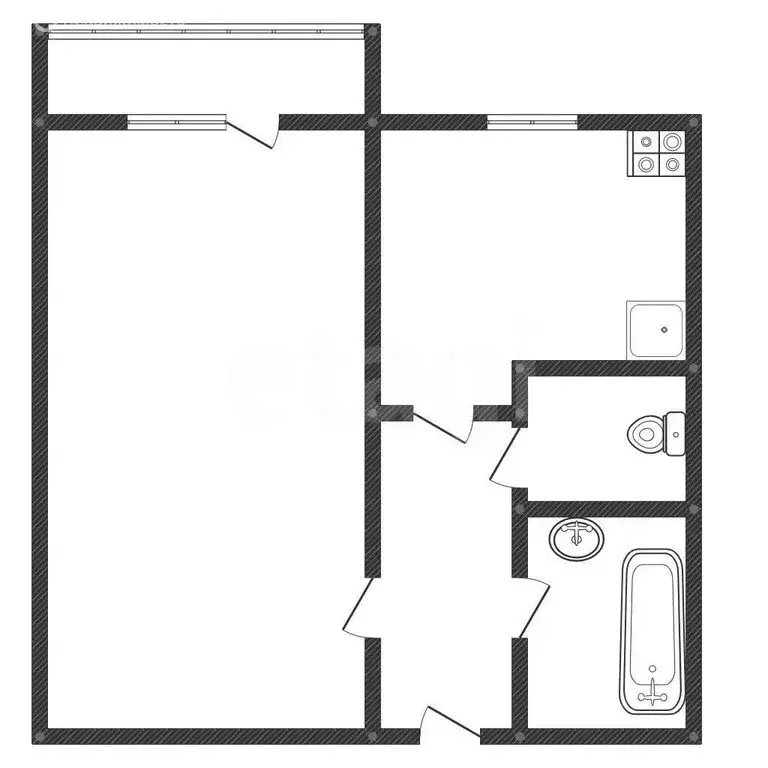 1-комнатная квартира: Курган, улица Свердлова, 15 (33.1 м) - Фото 1