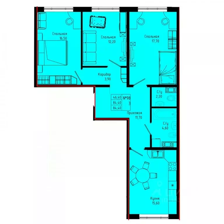 3-к кв. Ленинградская область, Коммунар г. Гатчинский муниципальный ... - Фото 1
