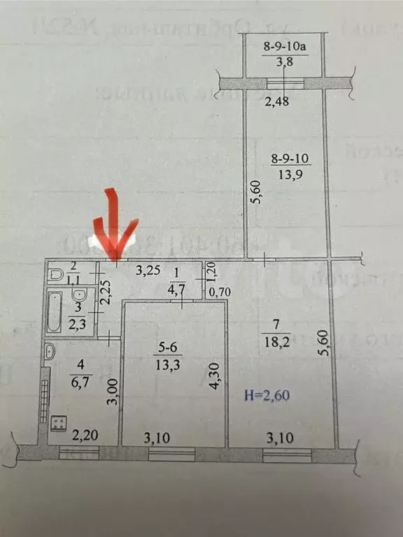 3-к. квартира, 65 м, 1/9 эт. - Фото 0