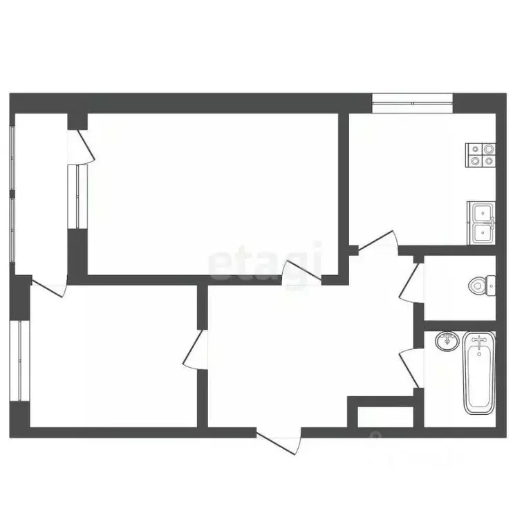 2-к кв. Ставропольский край, Кисловодск ул. Марцинкевича (48.7 м) - Фото 1