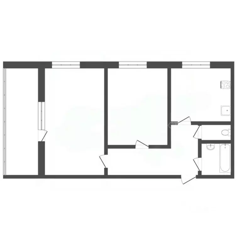 2-к кв. Тюменская область, Тюмень ул. Пермякова, 53 (50.2 м) - Фото 1