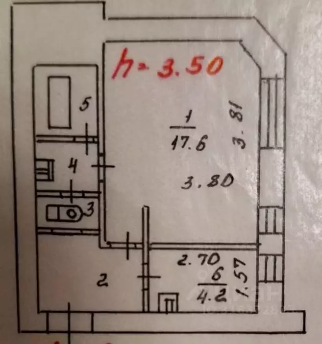 1-к кв. Мурманская область, Мурманск просп. Ленина, 72 (33.0 м) - Фото 0
