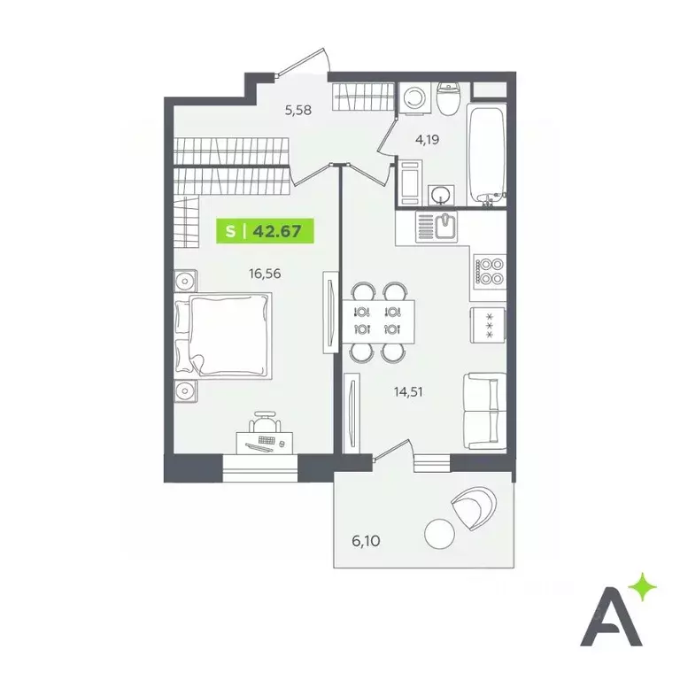 1-к кв. Ленинградская область, Кудрово г. Всеволожский район, ... - Фото 1