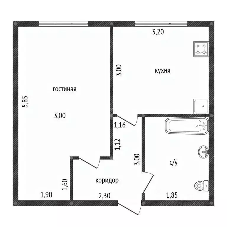 1-к кв. Башкортостан, Уфа Борисоглебская ул., 7 (35.0 м) - Фото 2