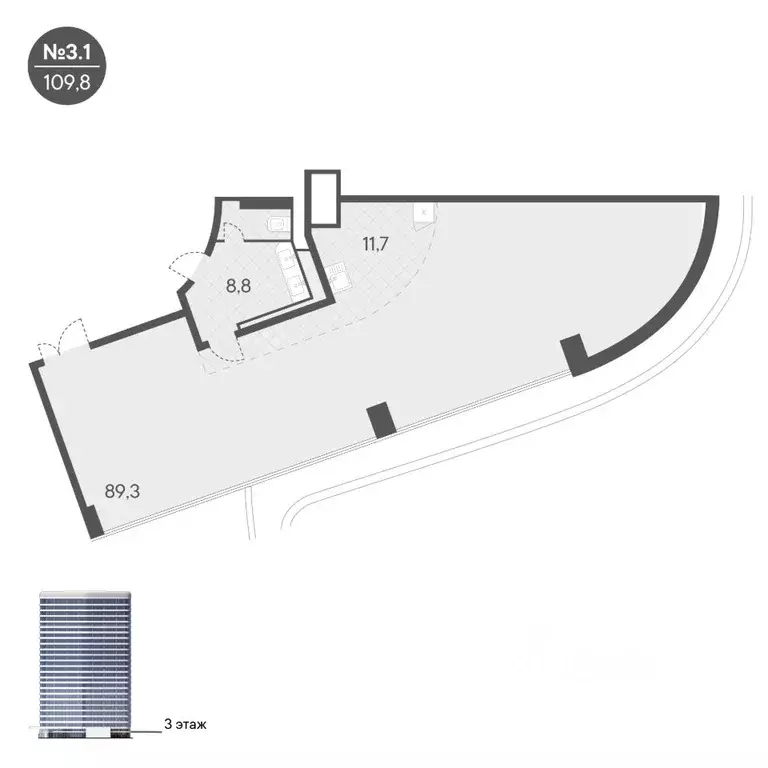 Офис в Москва Боровское ш., 51С3 (110 м) - Фото 2