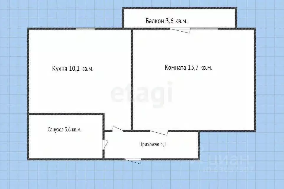 1-к кв. Краснодарский край, Горячий Ключ Заводская ул., 48Ак1 (32.5 м) - Фото 1