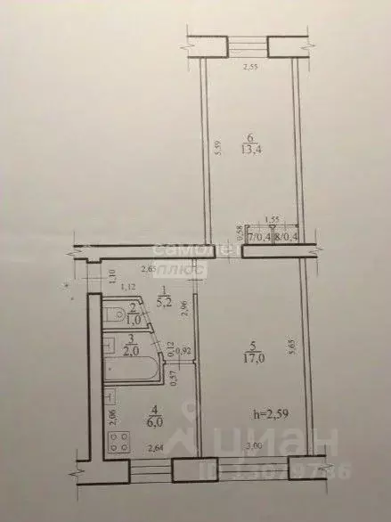 2-к кв. Забайкальский край, Чита ул. Бабушкина, 53 (45.4 м) - Фото 2