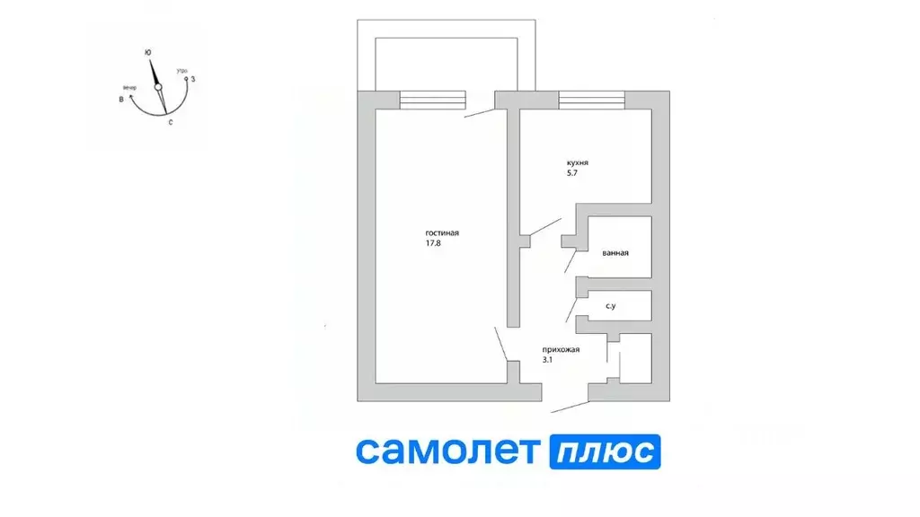 1-к кв. Кемеровская область, Кемерово Октябрьский просп., 56А (31.0 м) - Фото 1