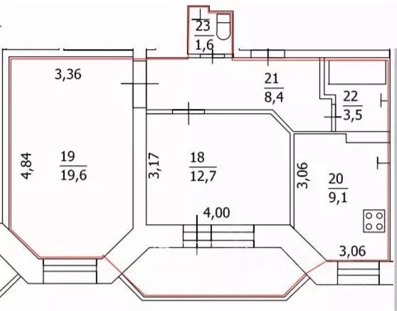 2-к кв. Курская область, Курск ул. Радищева, 18 (54.9 м) - Фото 1