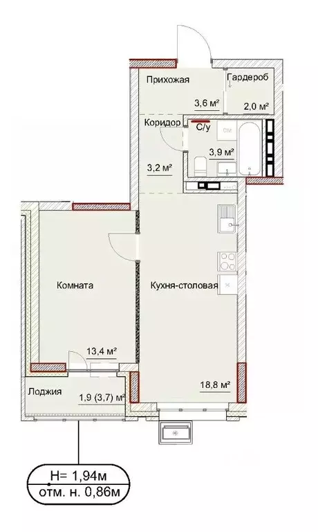 1-к кв. Удмуртия, Ижевск ул. Карла Либкнехта, 46 (47.0 м) - Фото 1