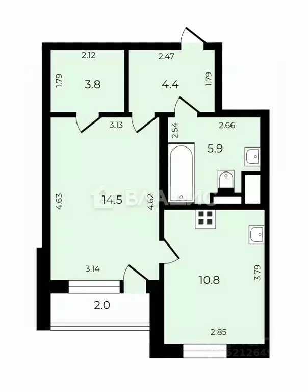 1-к кв. Санкт-Петербург ул. Маршала Казакова, 9к2 (40.3 м) - Фото 1