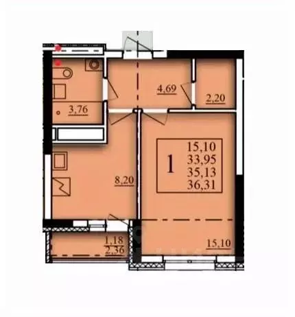 1-к кв. Башкортостан, Уфа Затон-Восточный жилрайон, Паруса жилой ... - Фото 1