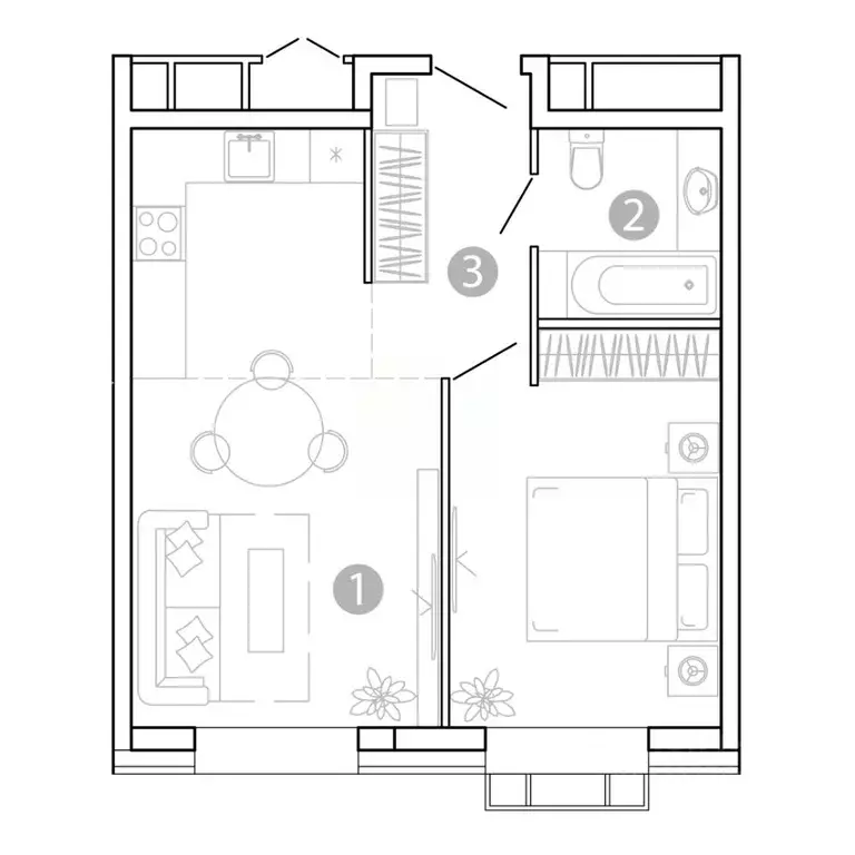 1-к кв. Забайкальский край, Чита 1-я Коллективная ул., 6 СТР (43.0 м) - Фото 1