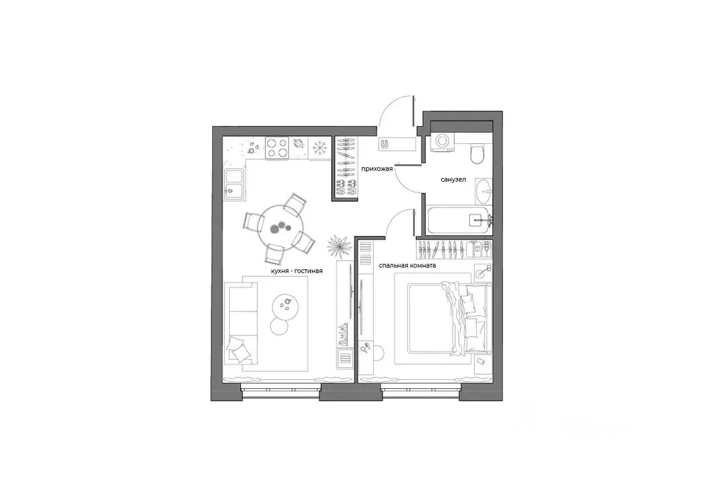 1-к кв. Пензенская область, Пенза Велларт Сити жилой комплекс (45.1 м) - Фото 2