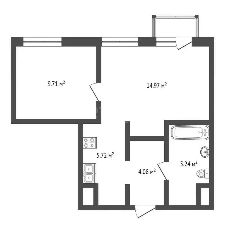 1-комнатная квартира: Тюмень, улица Геннадия Райкова, 19 (39.72 м) - Фото 0