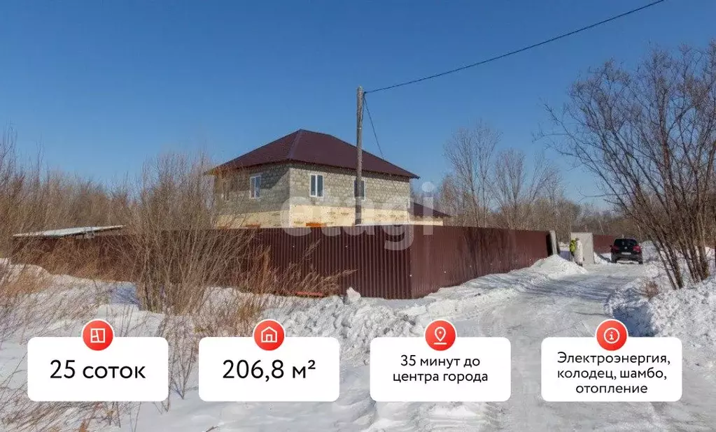 Дом в Хабаровский край, Хабаровский район, Осиновореченское с/пос, с. ... - Фото 1