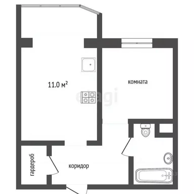 1-к кв. Ханты-Мансийский АО, Сургут тракт Тюменский, 8 (43.8 м) - Фото 1