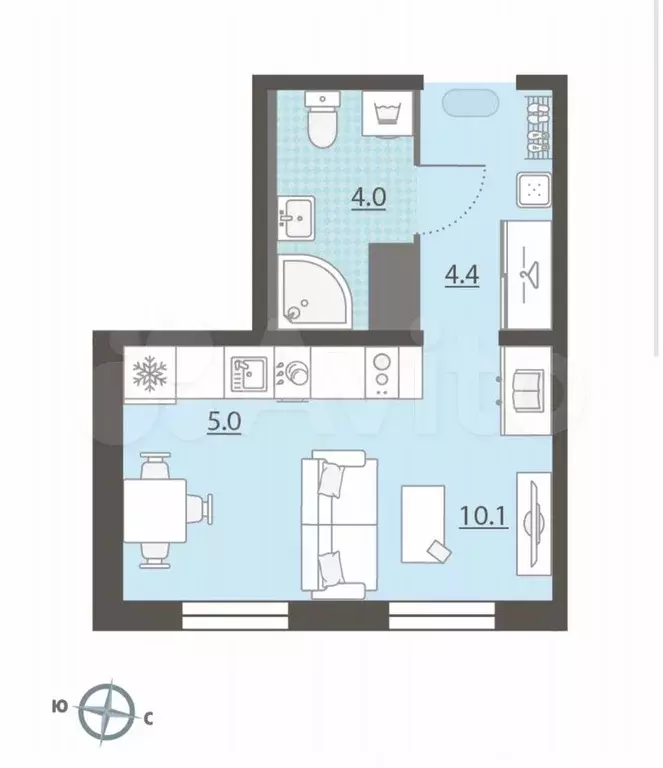 Квартира-студия, 23,5 м, 5/15 эт. - Фото 0