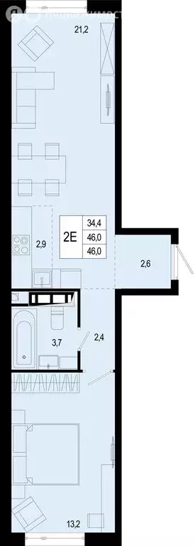 2-комнатная квартира: Московская область, городской округ Подольск, ... - Фото 1