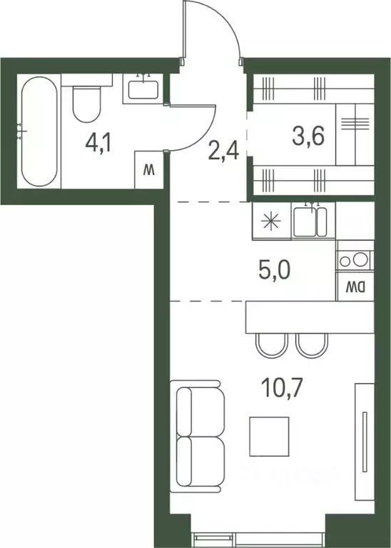 Студия Москва проезд 4-й Красногорский, 3 (25.8 м) - Фото 0