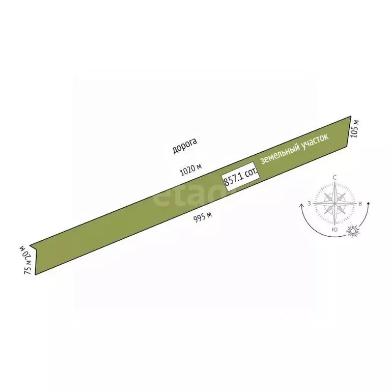 Участок в Крым, Ленинский район, с. Батальное ул. Комарова (857.14 ... - Фото 2