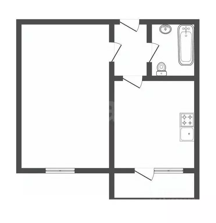 1-к кв. Воронежская область, Борисоглебск Советская ул., 88 (34.9 м) - Фото 0