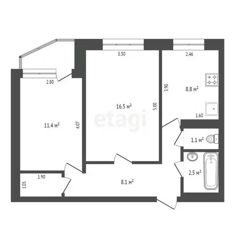 2-к кв. Ростовская область, Таганрог ул. Чехова, 335-2 (50.4 м) - Фото 2