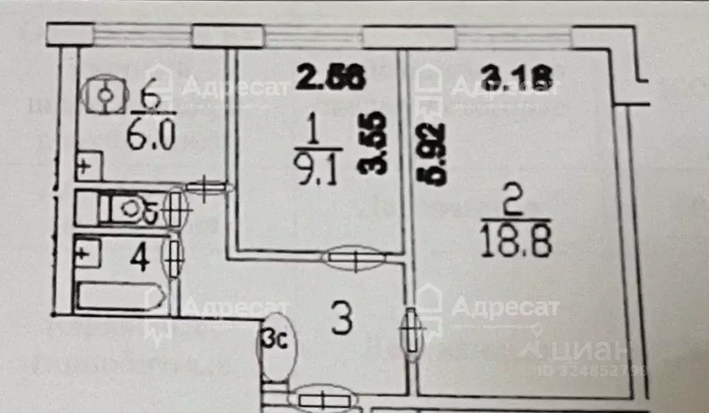 2-к кв. Москва Чертановская ул., 52К2 (44.2 м) - Фото 1