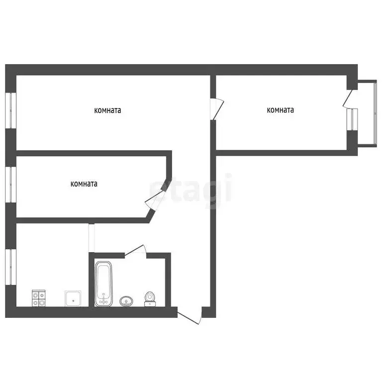 3-комнатная квартира: Верхняя Салда, улица Воронова, 8к4 (57.4 м) - Фото 0