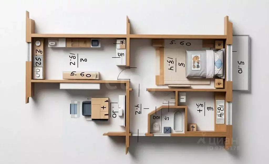 2-к кв. Татарстан, Казань Гвардейская ул., 9а (44.5 м) - Фото 2