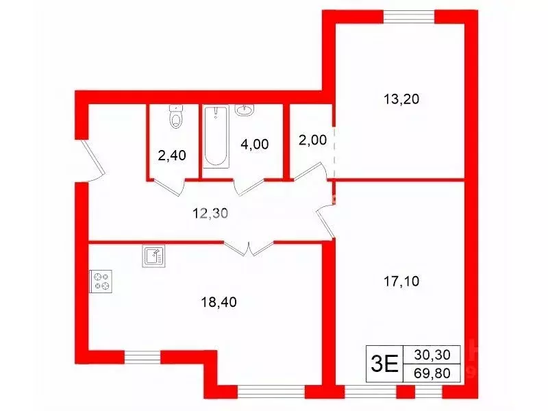 2-к кв. Ленинградская область, Ломоносовский район, Виллозское ... - Фото 2